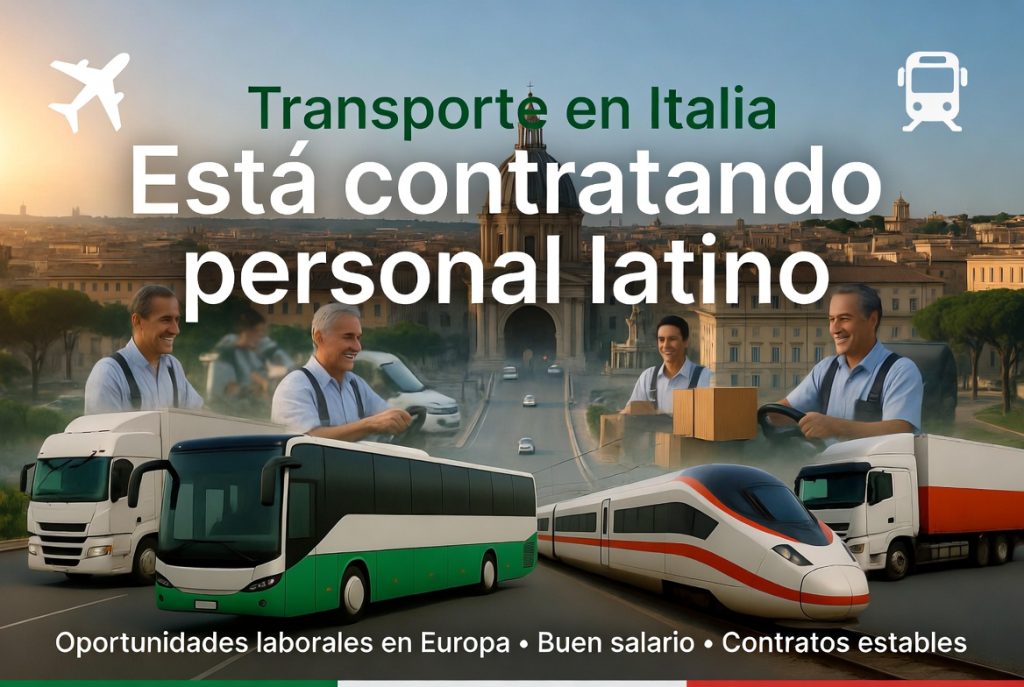 Transporte en Italia está contratando personal latino